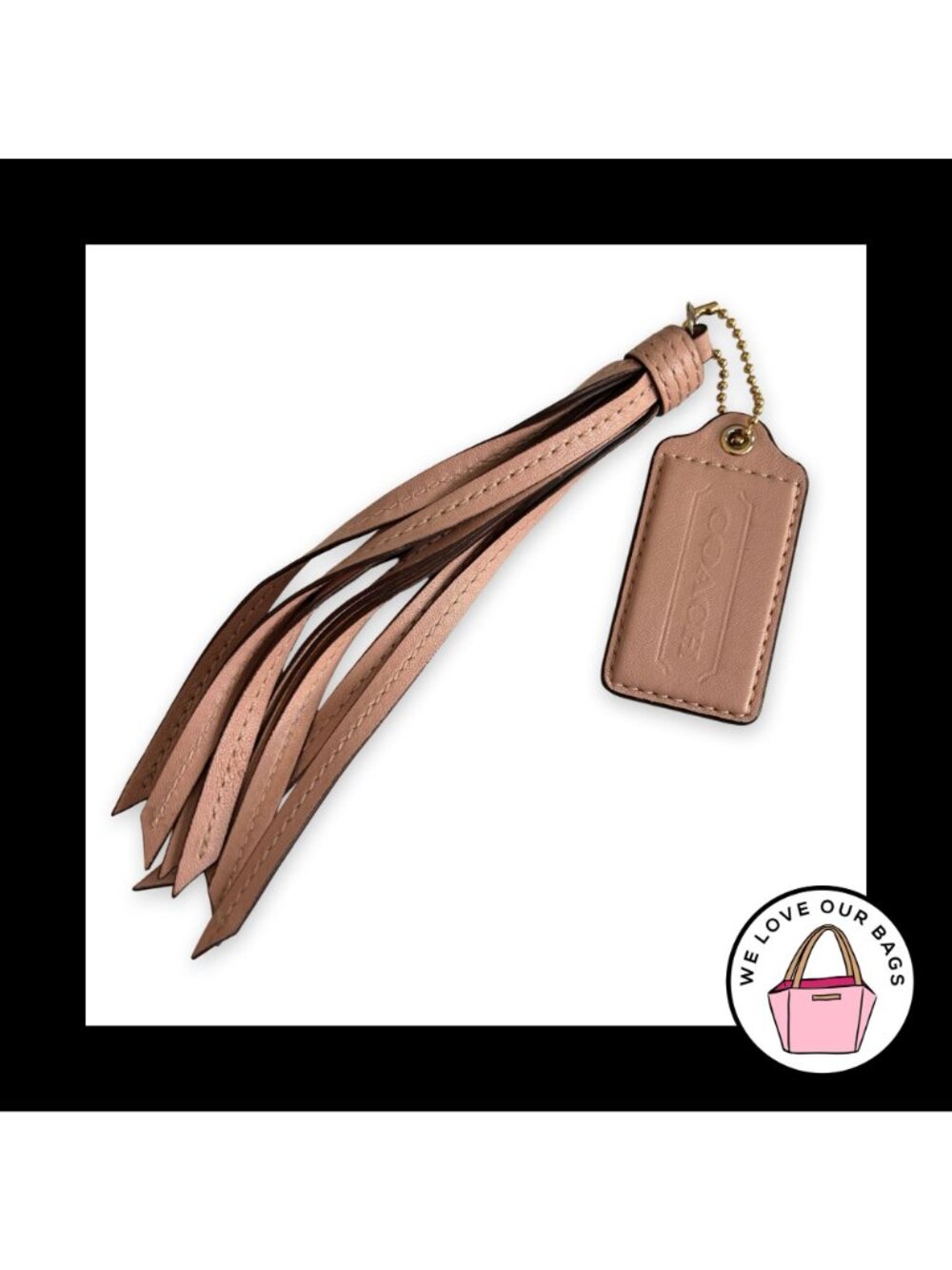 2 Pc Lot Coach Pink Leather Tassel Strap & Hang Tag B… - Gem